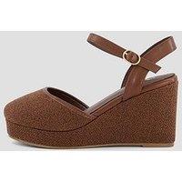 The Very Collection Extra Wide Closed Toe Wedge Shoe - Brown