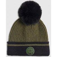 River Island Mini Boys Colour Block Pom Beanie - Khaki