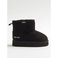 River Island Mini Boys Faux Fur Lined Boots - Black