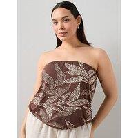 The Very Collection Curve Printed Bandeau Top