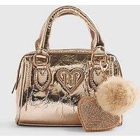 River Island Older Girls Mini Bowler Bag And Card Holder - Gold