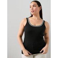 The Very Collection Curve Stitch Detail Rib Vest