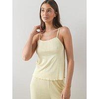 The Very Collection Pointelle Cami And Wide Leg Bottom Pyjama Set - Yellow
