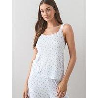 The Very Collection Floral Pointelle Cami And Wide Leg Bottom Pyjama Set - White