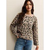 New Look Pink Leopard Crew Neck Jumper