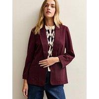New Look Burgundy Ponte Jersey Blazer