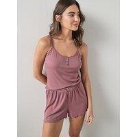 The Very Collection Frill Lace Cami And Short Pj Set