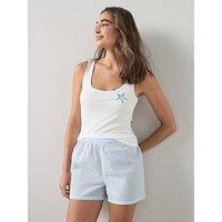 The Very Collection Embroided Vest And Woven Short Pyjama Set