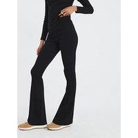 River Island High Waist Rib Flare Legging - Black