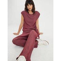 River Island Drawstring Pinstripe Trouser - Red