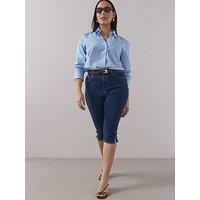 The Very Collection Curve Elasticated Waist Capri Jean - Mid Wash