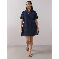 The Very Collection Curve Collared Denim Shift Dress - Indigo