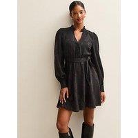 New Look Floral Devore Mini Dress - Black