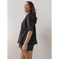 The Very Collection Curve Sweat Short Co-Ord Set - Acid Wash