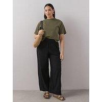 The Very Collection Curve Curve Elasticated Waist Wide Leg Linen Trouser