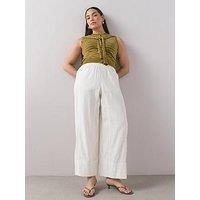 The Very Collection Curve Curve Elasticated Waist Wide Leg Linen Trouser