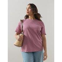 The Very Collection Curve Lace Sleeve T-Shirt