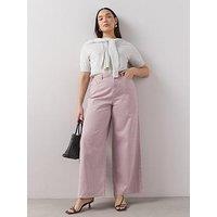 The Very Collection Curve Washed Wide Leg Jean - Pink
