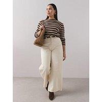 The Very Collection Curve Wide Leg Jean - Cream
