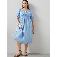 The Very Collection Curve Shirred Waist Short Sleeve Midi Dress