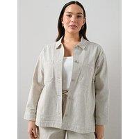 The Very Collection Curve Stripe Oversized Denim Co-Ord Jacket