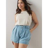 The Very Collection Curve Soft Touch Denim Elasticated Waist Shorts - Blue