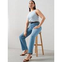 The Very Collection Curve Split Hem Straight Leg Jean