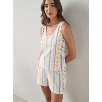 The Very Collection Abstract Sun Print Vest And Short Pyjama Set - Multi