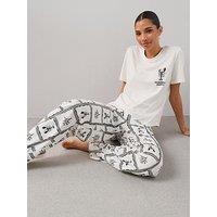 The Very Collection Lobster Print T-Shirt And Wide Leg Bottom Pyjama Set - White