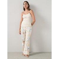 The Very Collection Embroided Palm Cami Vest And Wide Leg Bottom Pyjama Set - Multi