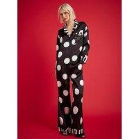 River Island Nephthys Checkerboard Pjs - Black