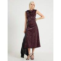 River Island Hammered Pu Cowl Neck Dress - Red