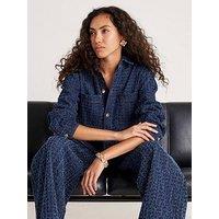 River Island Long Sleeve Sully Boucle Shacket - Blue