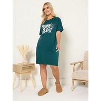 Yours Curve Shine Bright Sleep Tee Nightdress - Green