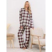 Long Tall Sally Tall Check Pj Set - White