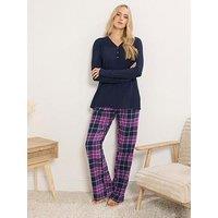 Long Tall Sally Check Pyjama Set - Purple