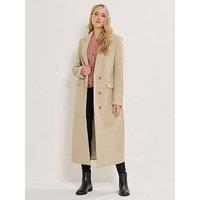 Long Tall Sally Longline Coat - Natural