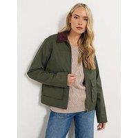 Long Tall Sally Tall Collar Barn Jacket - Green