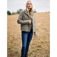 Long Tall Sally Check Funnel Neck Jacket - Brown