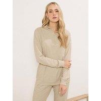 Long Tall Sally Half Zip Lounge Top - Natural