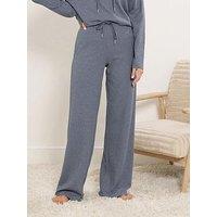 Long Tall Sally Waffle Wide Leg Jogger - Blue