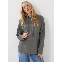 Long Tall Sally Waffle Lounge Top - Grey