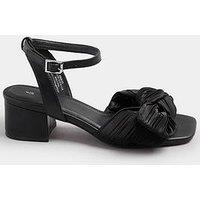 Yours Extra Wide Fit Bow Block Heel Sandal - Black