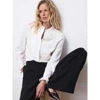 Mint Velvet Ivory Pearl Detail Shirt - White