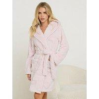 Pixiegirl Petite Heart Short Hooded Robe - Pink