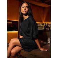 Pixiegirl Petite Sparkle Mini Dress - Black