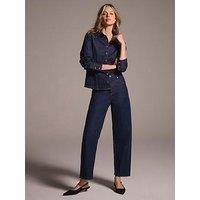 Mint Velvet Dark Indigo Barrel Jean - Blue