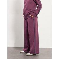 Pixiegirl Petite Side Stripe Jogger - Burgundy Red