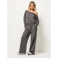 Pixiegirl Petite Wide Leg Jumpsuit - Grey
