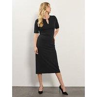Long Tall Sally Keyhole Fitted Midi Dress - Black